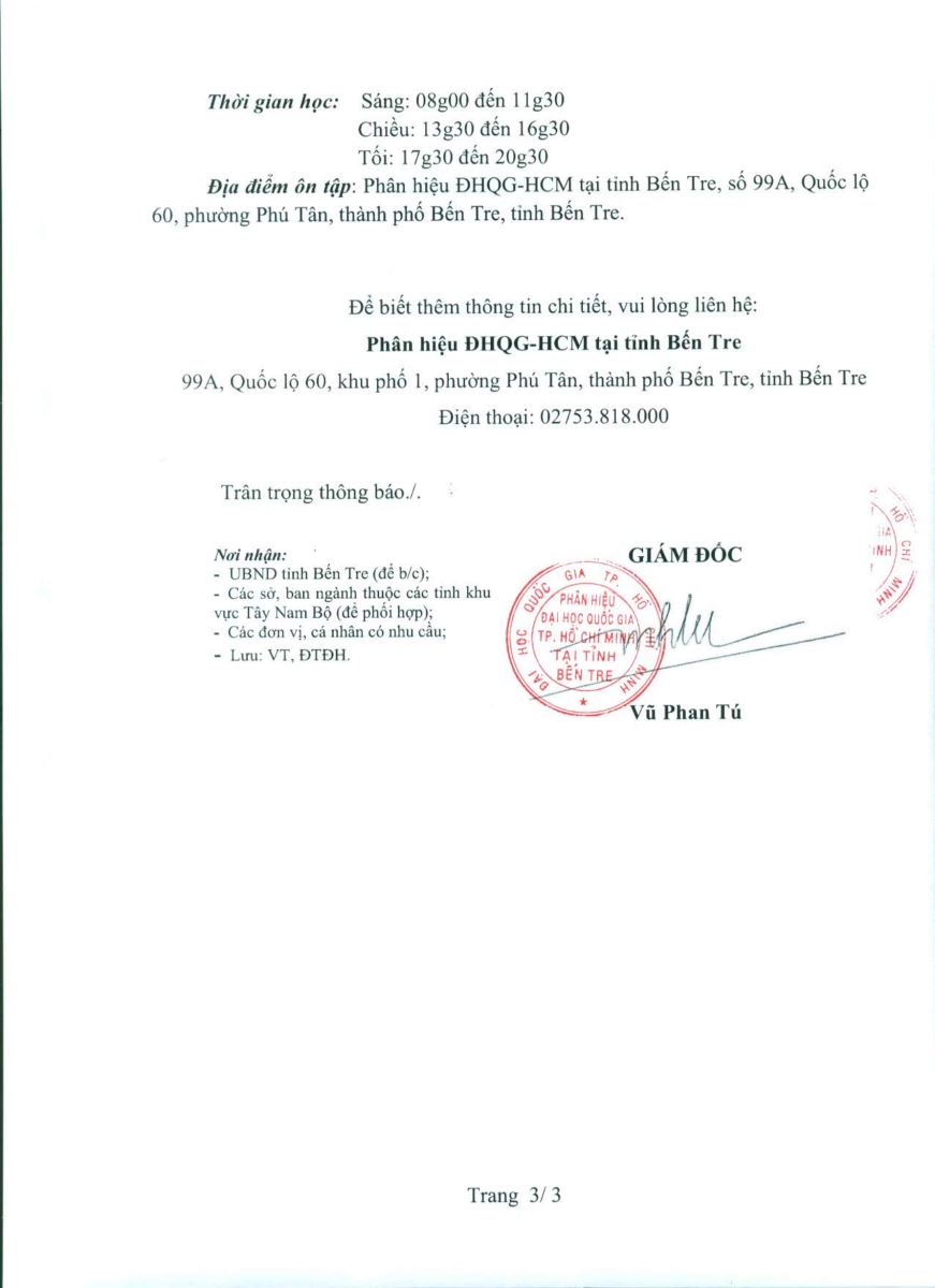 Kế hoạch ôn thi Trình độ Thạc sỹ của Trường Đại học Kinh tế Luật, ĐHQG-HCM tại tỉnh Bến Tre, Đợt 2 năm 2018